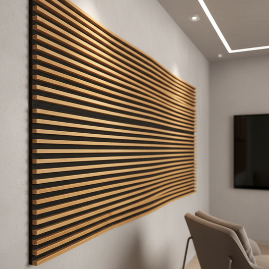 Painel Ripado Acústico Curvo em Bambu - Design funcional